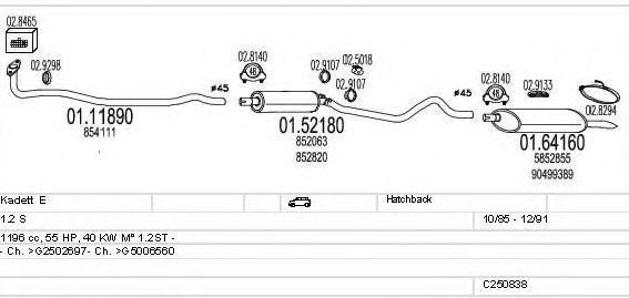 MTS C250838005481 Exhaust System